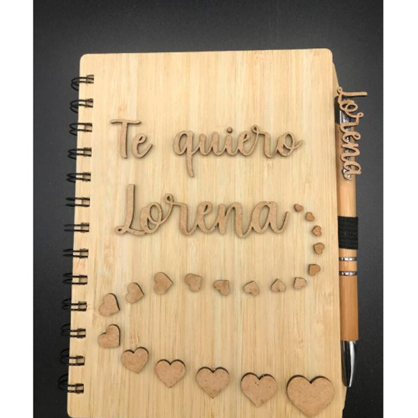 Libretas madera con boli