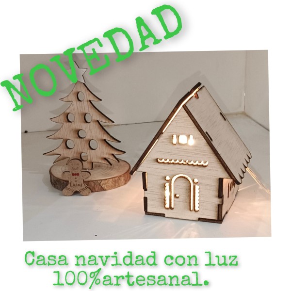 casa navidad con luz tamaño pequeño