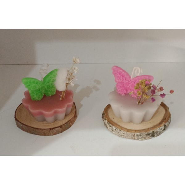 vela cup cake mariposa